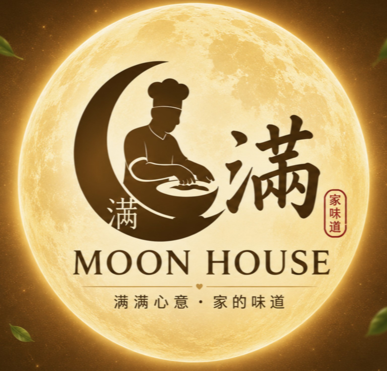 Moon House — moon and chef logo