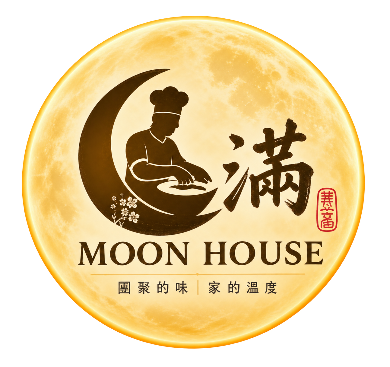 Moon House — moon and chef logo